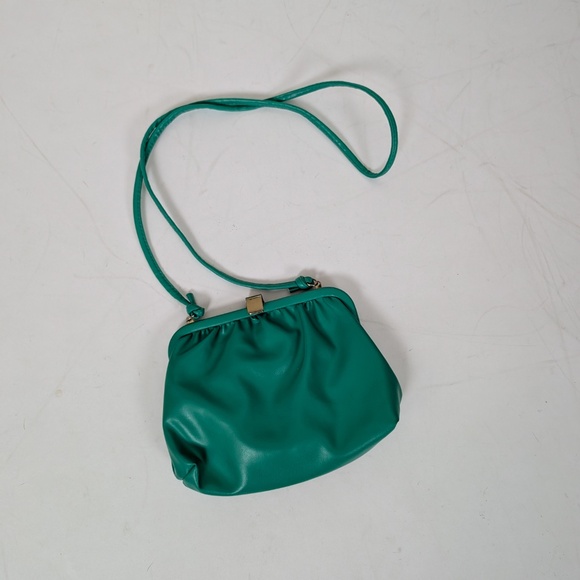 80s Sea-foam Green Handbag Shoulder Crossbody Vintage Clutch Mini Bags Wallet - Picture 9 of 9